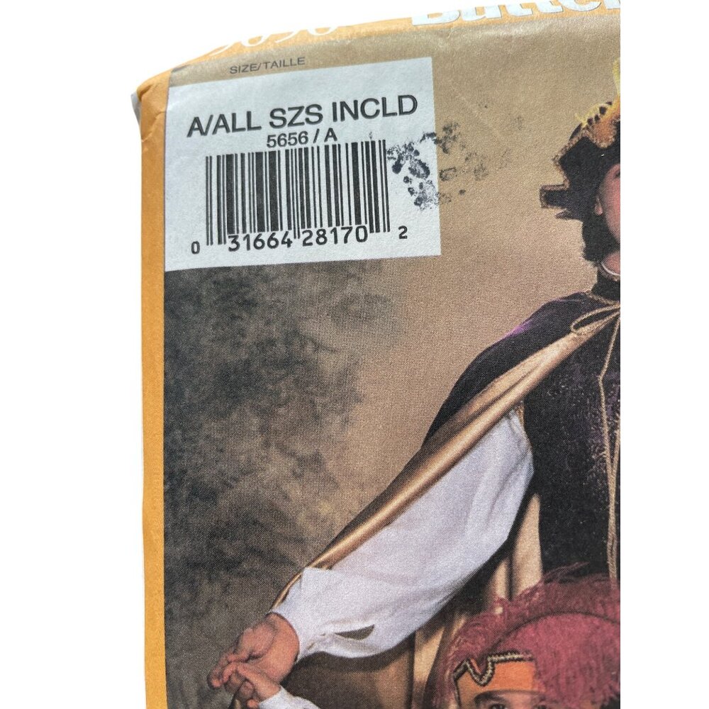 Butterick 5656 Sewing Pattern All Sizes Included Mens Renaissance Costume UNCUT - Picture 2 of 6
